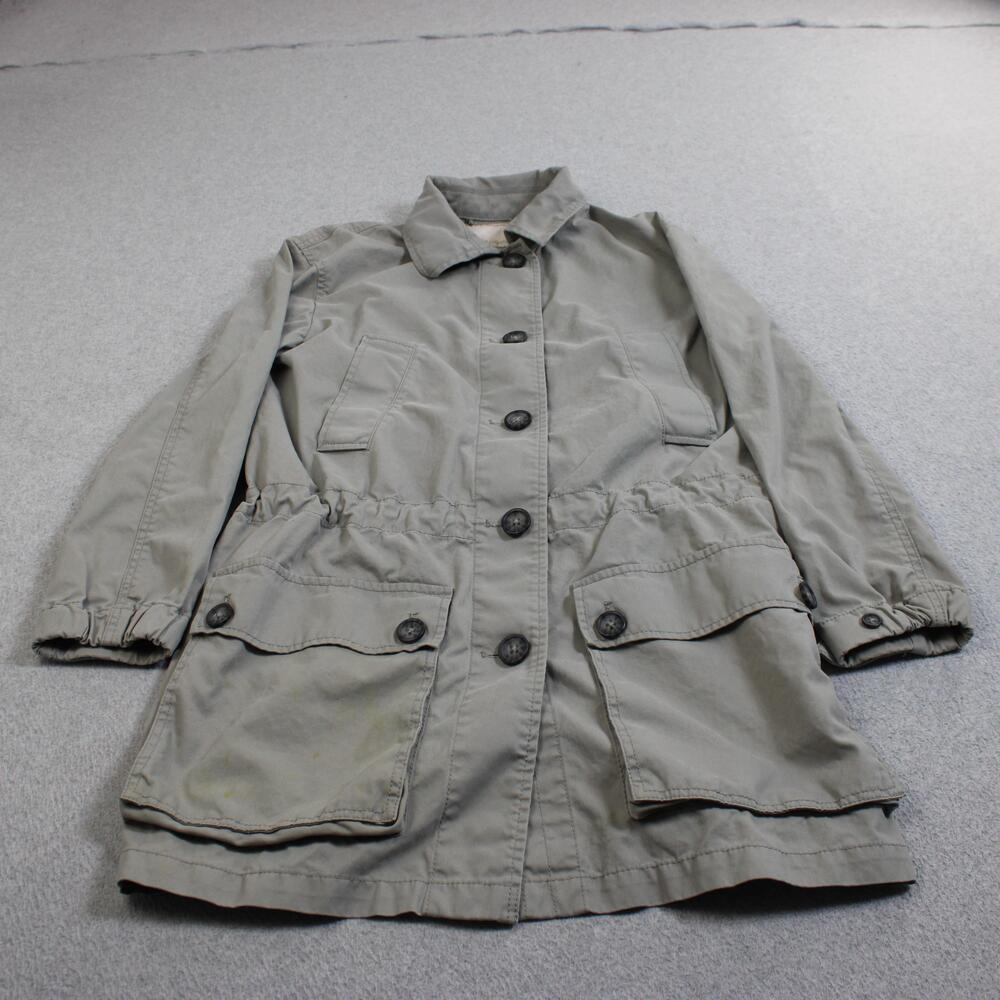 Banana Republic Jacket Women Small Gray Cotton Heritage Collection Bar Chore Y2K